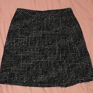 J. Crew Factory Dark Navy And White A-Line Skirt